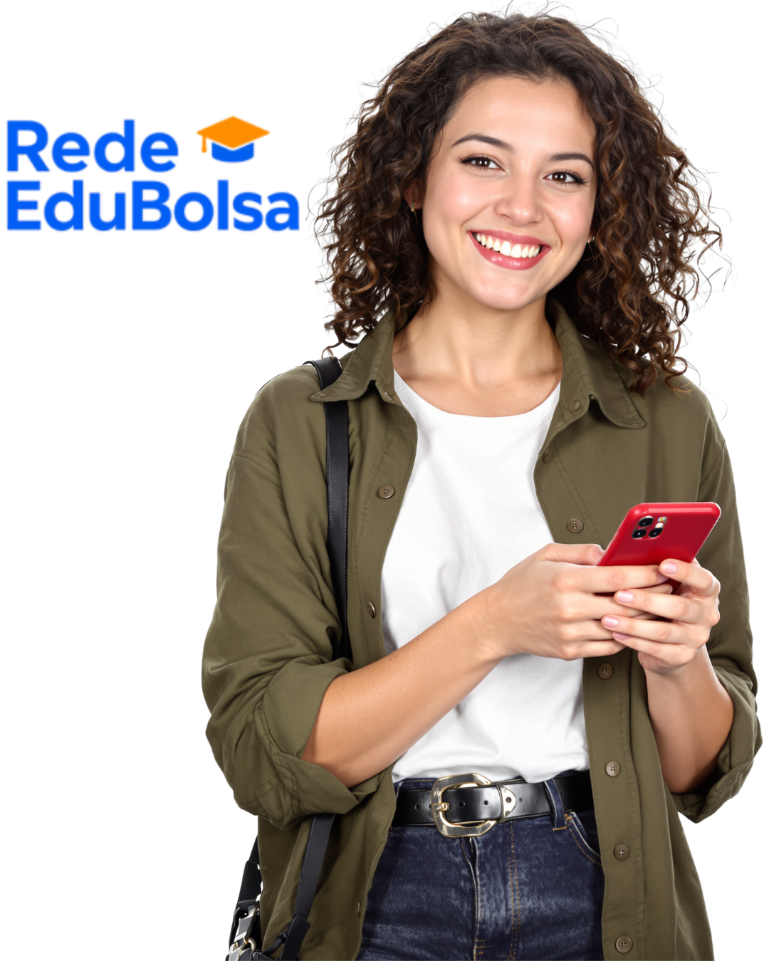 Estudante com celular